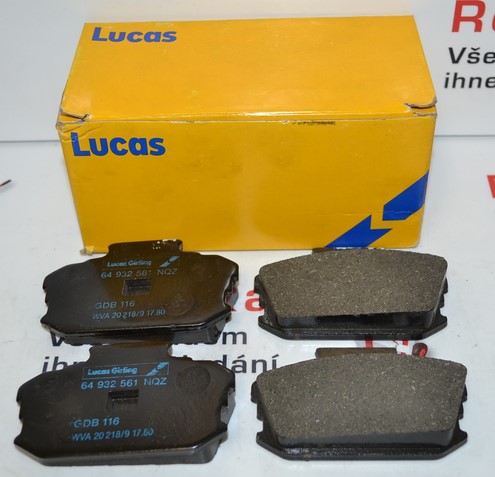 Přední brzdové destičky NISSAN DATSUN 140 J 1.4 160 J 1.6 1973-1982