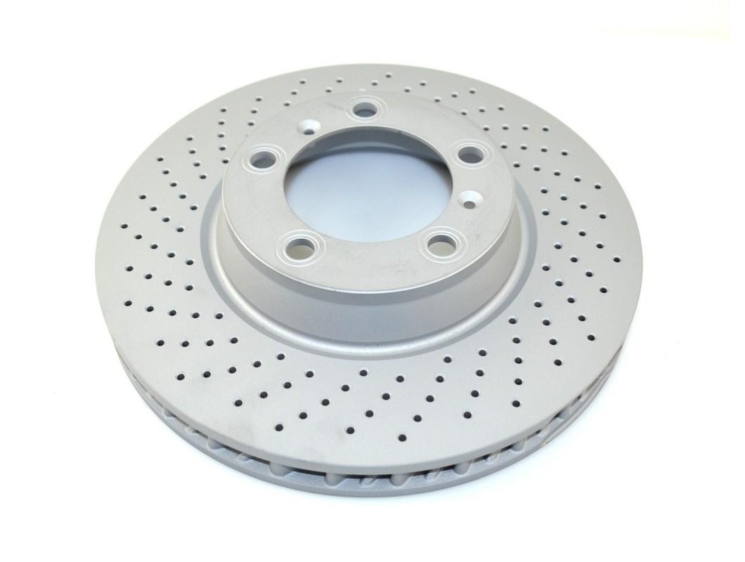 Levý přední vrtaný brzdový kotouč PORSCHE 911 996 997 2001-2012 330 mm
