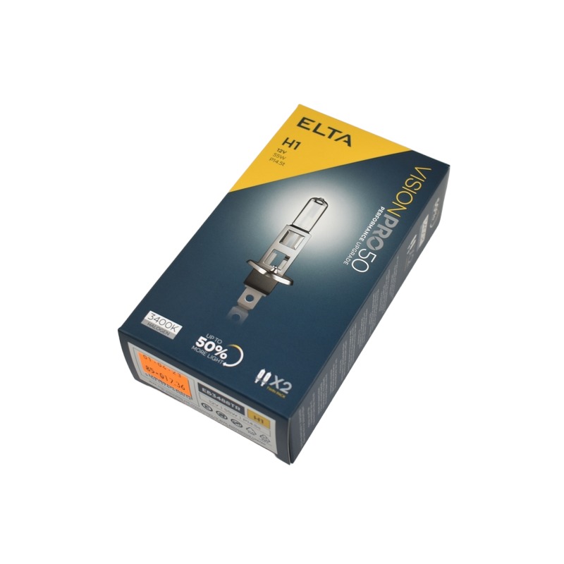 Žárovka ELTA 12V H1 55W P14,5s VisionPro +50% - sada 2 ks