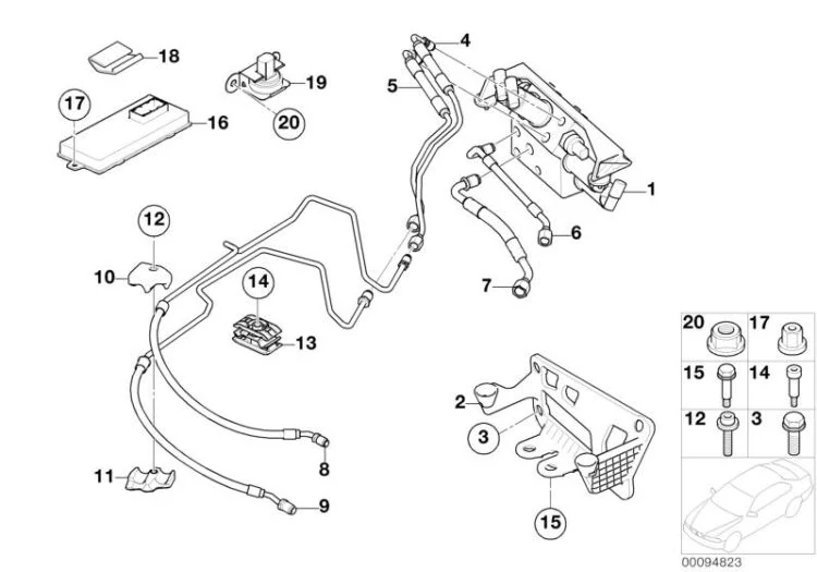Tlakové vedení blok ventilů Dynamic Drive BMW 7 E65 E66 - ORIGINÁL
