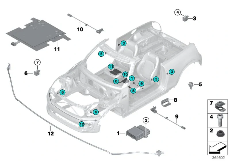 Senzor ochrany chodců PTS - BMW 2 3 4 X3 iX3 X4 - MINI F60 - ORIGINÁL