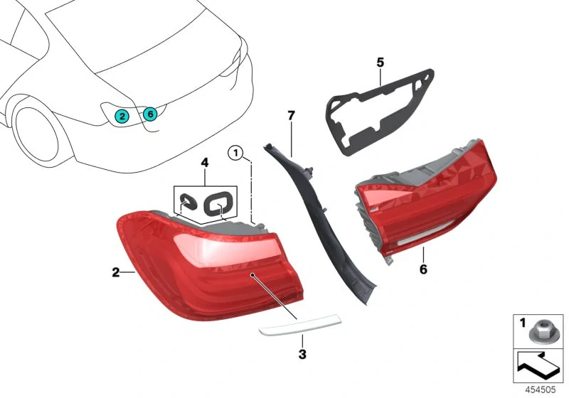 Sada těsnění zadních světel BMW 7 G11 G12 2014-2022 - ORIGINÁL