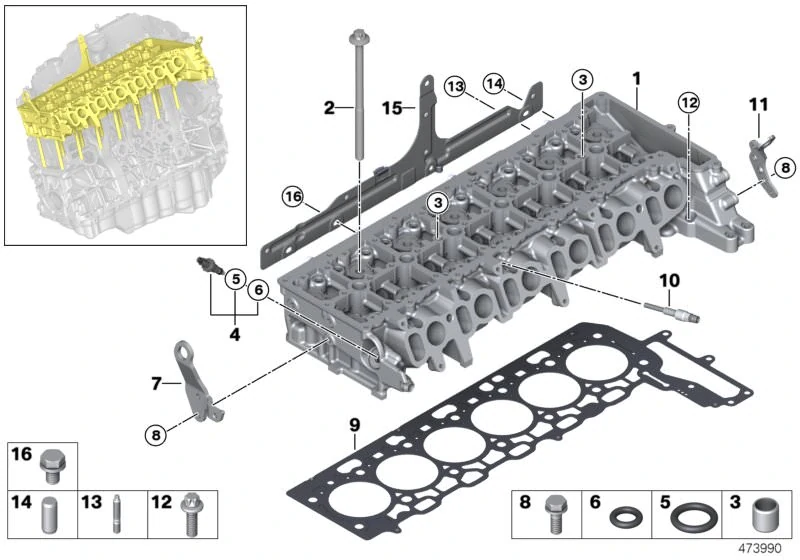 Těsnění hlavy válců BMW 5 G30 G31 7 G11 G12 X5 G05 X6 G06 X7 G07 M50d