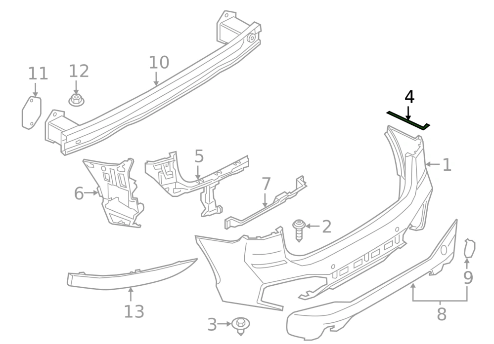 Pravá ochranná folie zadní nárazník BMW X1 F48 2014-2022 - ORIGINÁL