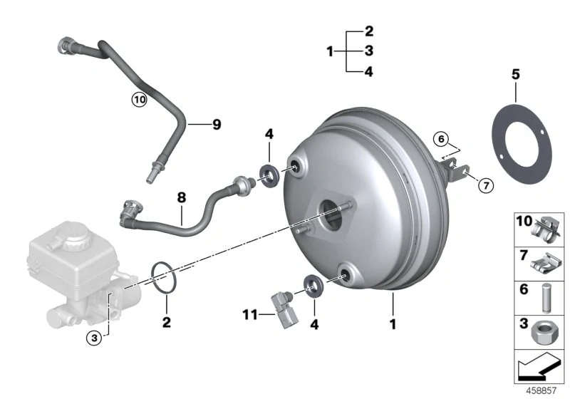 Těsnění posilovače brzd BMW F10 F01 F02 X1 E84 X5 E70 F15 X6 E71 F16