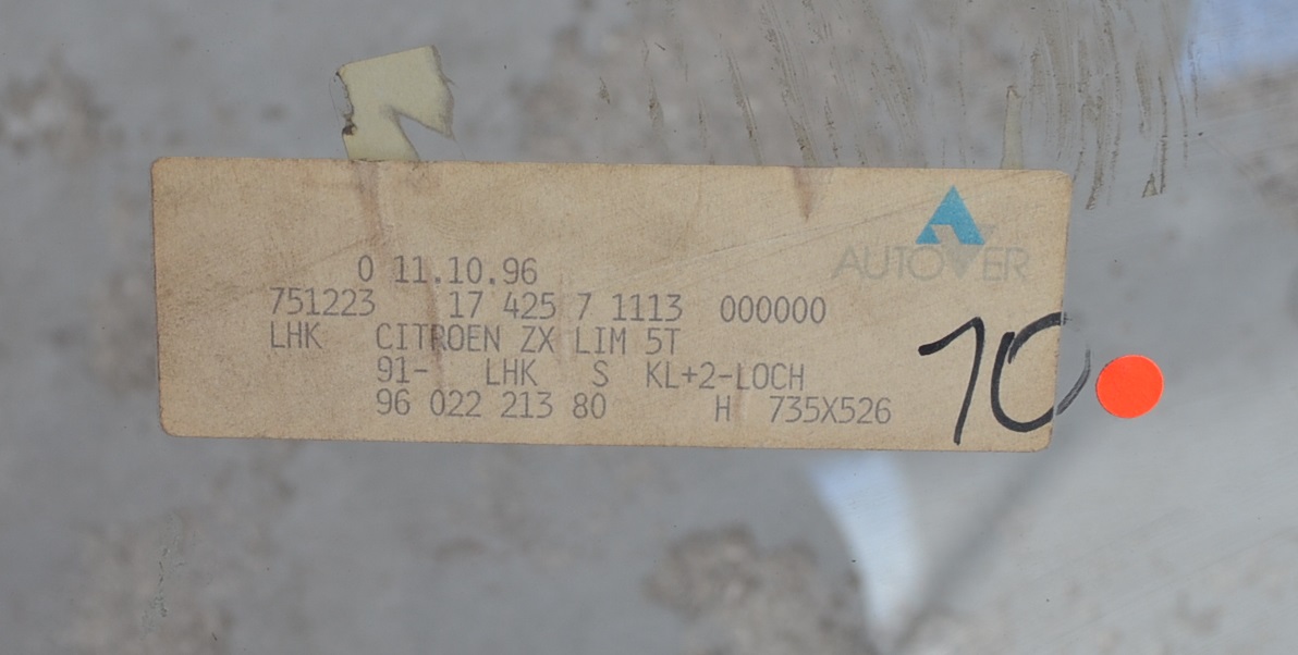 LZ boční sklo - autosklo CITROEN ZX N2 91-97