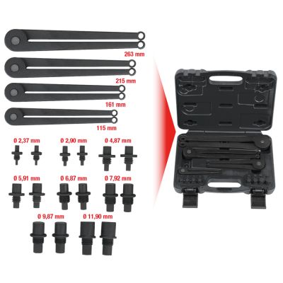Souprava utahováků matic se dvěma otvory , 20dílná - KS TOOLS 150.3205