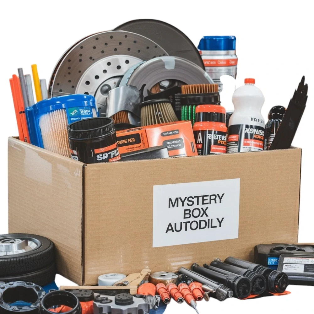 Mystery Box autodíly - vel. M 45x33x25 cm - nové díly - cca 30 ks