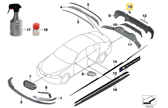 Krytka tažného oka zadní nárazník BMW 5 G30 G31 2016-2020 - ORIGINÁL