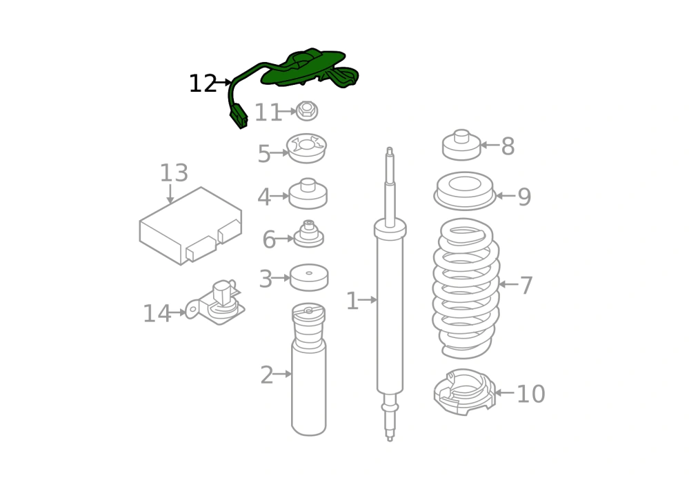 Levý zadní tlumič - vedení adaptéru EDC - BMW M3 3 E90 E92 E93