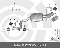 Tlumič vibrací zadní tlumič výfuku BMW 1 E81 E87 3 E90 E91 E92 E93