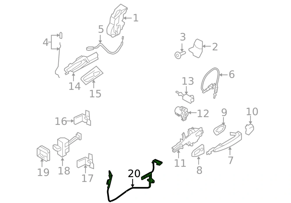 Levé přední osvětlení kliky dveří BMW X6 E71 E72 2007-2014 - ORIGINÁL