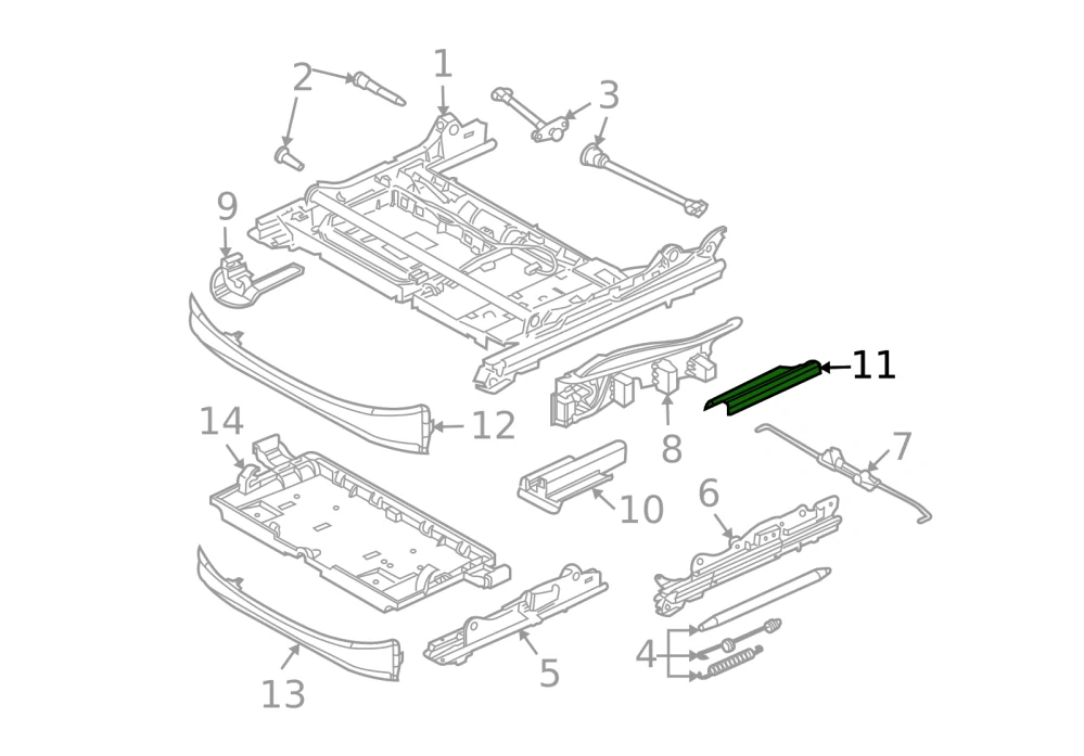 Levá vnější zadní clona přední sedadlo BMW 5 E60 E61 , 7 E65 E66 E67