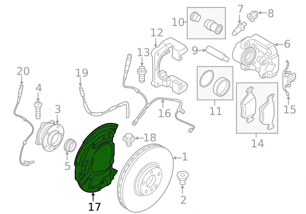 Levý přední ochranný plech kotouč BMW X5 E70 F15 , X6 E71 F16 ORIGINÁL