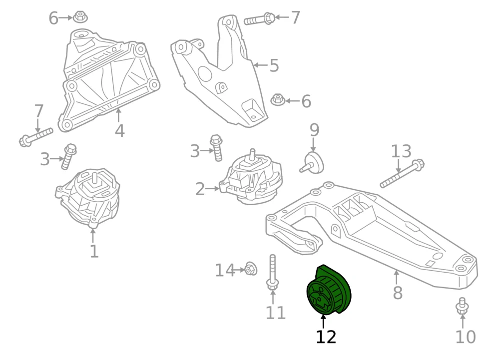 Zadní zavěšení převodovky BMW 3 F34 F30 , 4 F36 F32 , X3 F25 , X4 F26