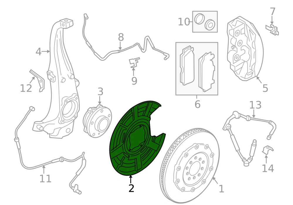 Levý přední ochranný plech kotouč BMW 5 F15 M5 , 6 F06 F12 F13 M6