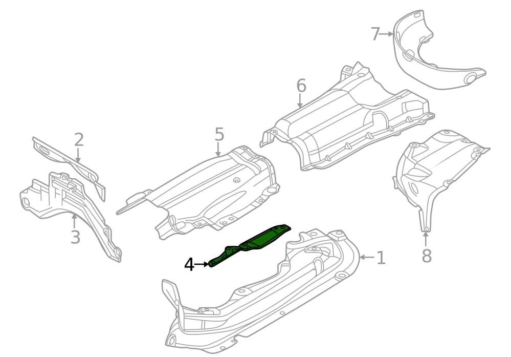 Levá přední tepelná izolace výfuku BMW 5 F10 F06 M5 , 6 F12 F13 M6