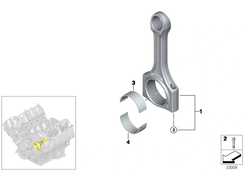 Ojniční ložisko BMW 5 E60 E61 6 E63 E64 7 E65 E66 E67 X5 E53 ORIGINÁL