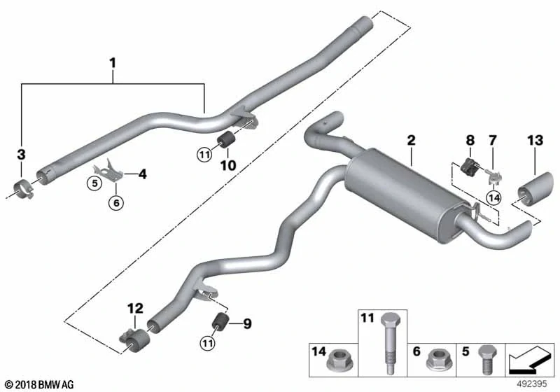 Držák převodovky trubka výfuku BMW 2 G42 3 G20 G21 G28 4 G22 G23 G26