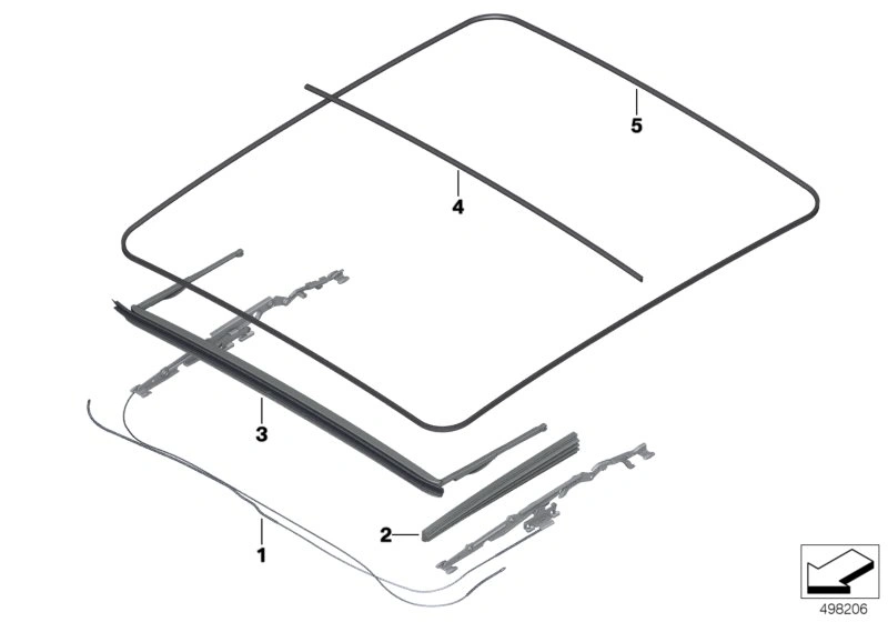 Mechanismus otevírání střešní okno BMW G21 G28 G80 G22 G26 G82 G60