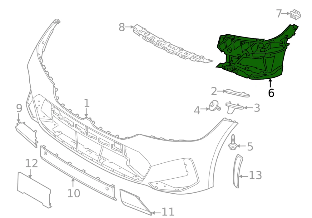 Levé uchycení přední M nárazník BMW 3 G20 G21 G28 2021-2025 - ORIGINÁL