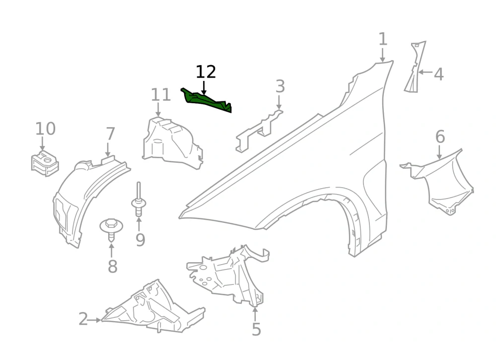 Pravý přední kryt podběh kola BMW X5 E70 F15 , X6 E71 E72 F16 ORIGINÁL