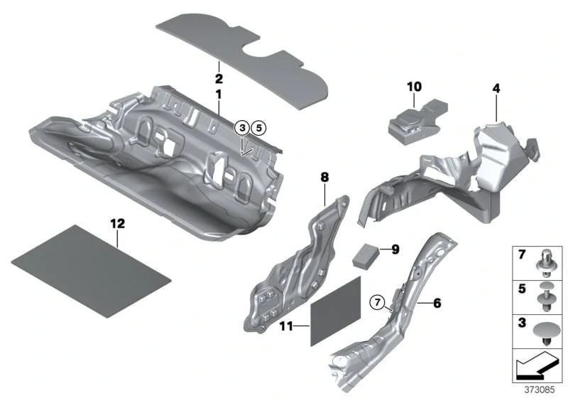 Zvuková izolace pravé zadní dveře BMW 3 F34 GT 2012-2021 - ORIGINÁL