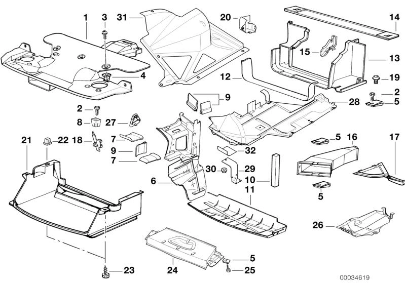 Horní kryt motorového prostoru BMW 3 E36 1989-2000 4 válec - ORIGINÁL