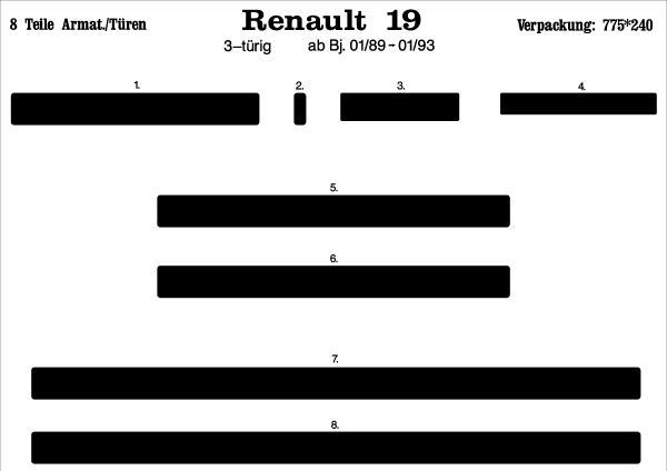Dekor interiéru - alu RENAULT 19 I