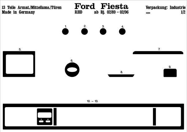 Dekor interiéru - mahagon FORD FIESTA III