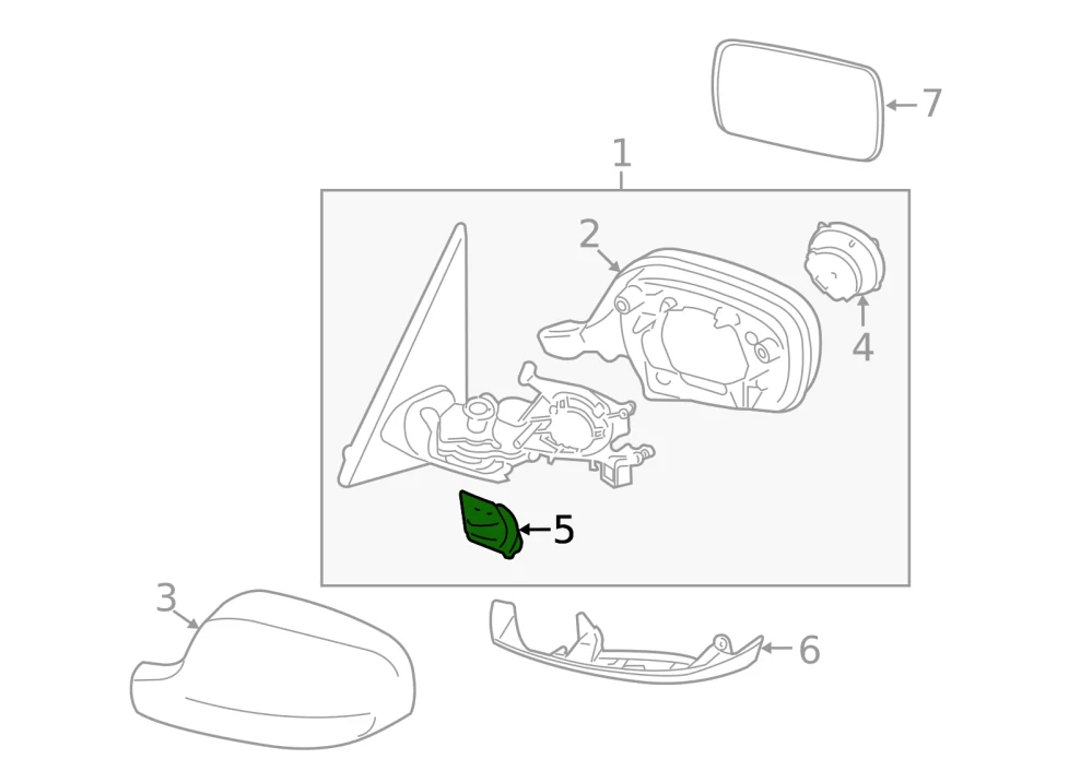 Sada krytů paty zpětných zrcátek BMW X3 F25 2010-2017 - ORIGINÁL