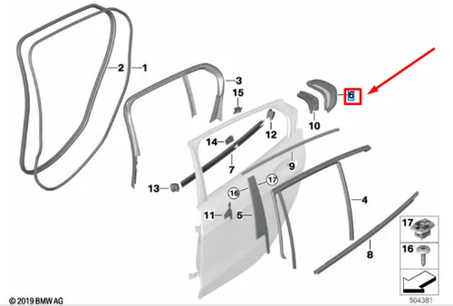 Kryt C sloupku levé zadní dveře BMW 1 F40 2019-2024 - ORIGINÁL