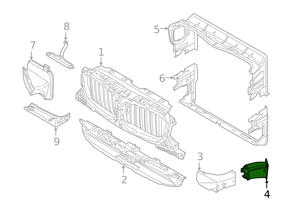 Levé přední vedení vzduchu brzdy podběhu BMW X3 G01 F97 , X4 G02 F98