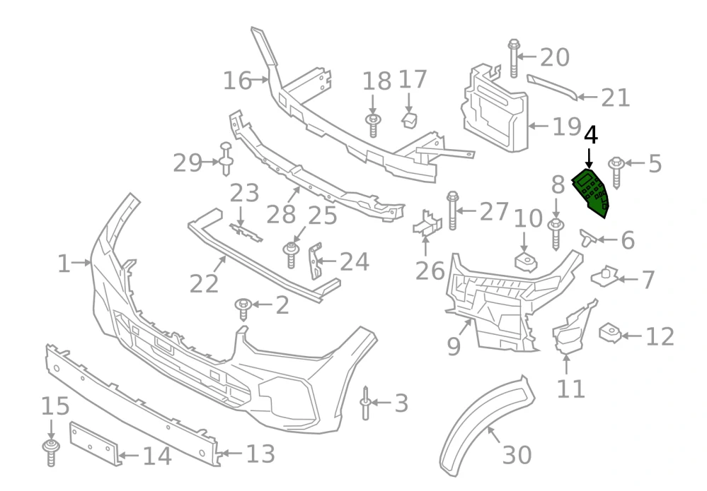 Pravý držák přední nárazník BMW X5 G05 2018-2026 - ORIGINÁL