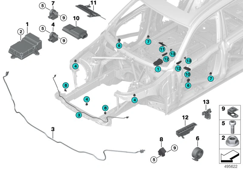 Řídicí jednotka airbag BMW X5 G05 F95 X6 G06 F96 X7 G07 - ORIGINÁL