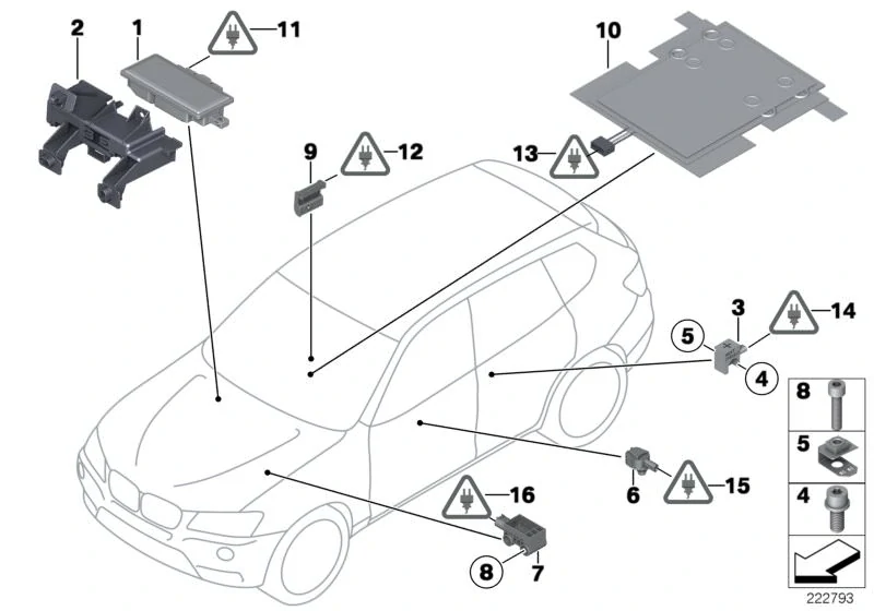 Řídicí jednotka airbag BMW F07 F10 F11 F18 F06 F12 F13 F01 F02 F25 F26