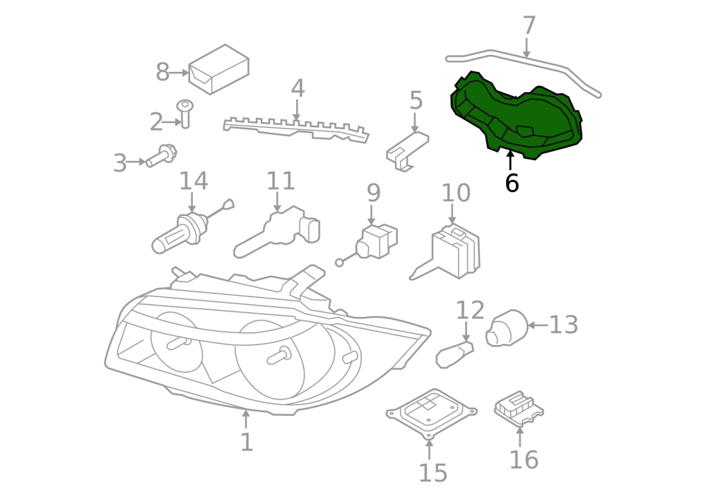 Pravý kryt xenon světlometu BMW 1 E81 E82 E87 E88 2003-2013 - ORIGINÁL